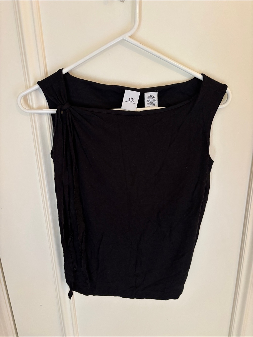 A/X Armani Exchange Black Knot-Shoulder Sleeveless Tank
